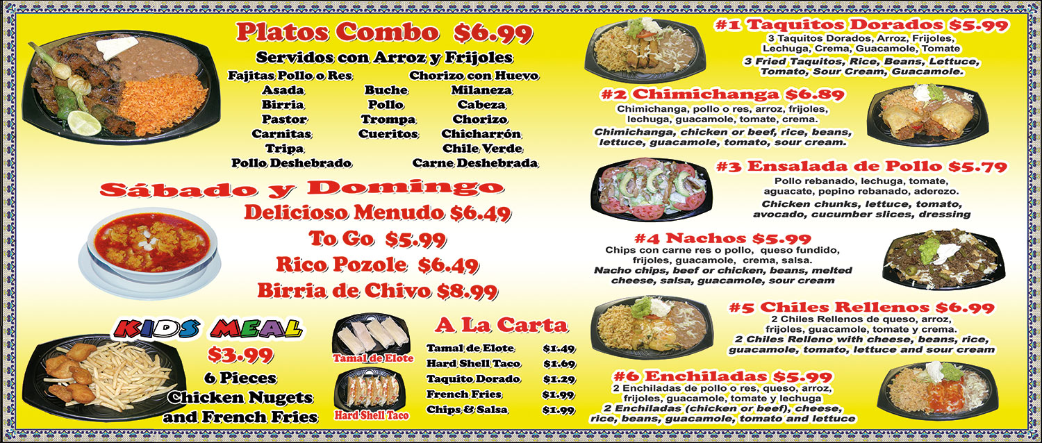 LOS ALTOS MENU